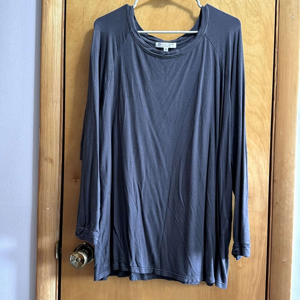 Chic Soul boutique women’s long sleeve tunic in dark gray size 1XL